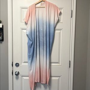 Lovely Melody Ombré Soft Pastel Pink and Blue Kimono
